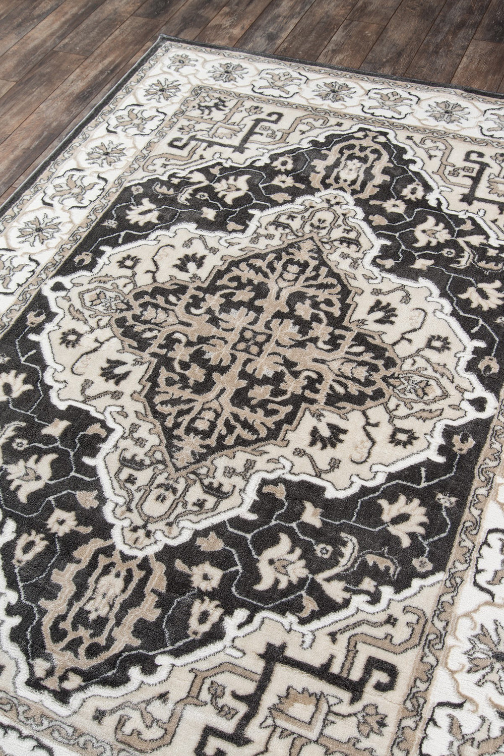 Momeni Carroll Gardens CG-03 Charcoal Area Rug Corner Image Feature