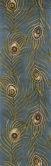 KAS Catalina 0739 Blue Peacock Feathers Hand Tufted Area Rug 