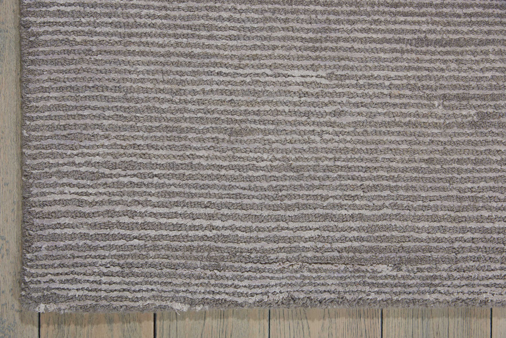 Calvin Klein CK221 Ravine Furrow RAV01 Fog Area Rug Corner Shot Feature