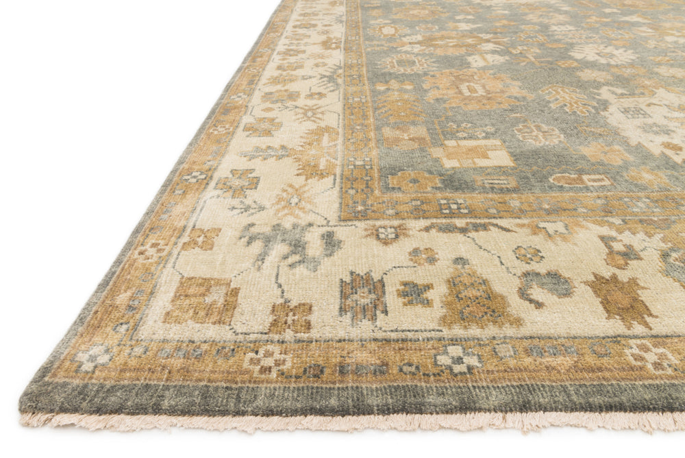 Loloi Bogart BG-02 Blue/Ivory Area Rug Corner Feature