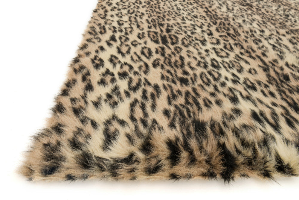 Loloi Danso Shag DA-02 Cheetah Area Rug Corner Feature