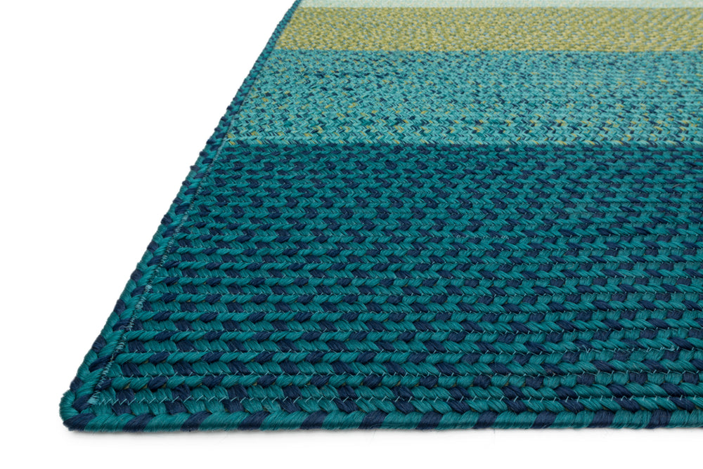 Loloi Garrett GA-02 Blue / Green Area Rug Corner Feature