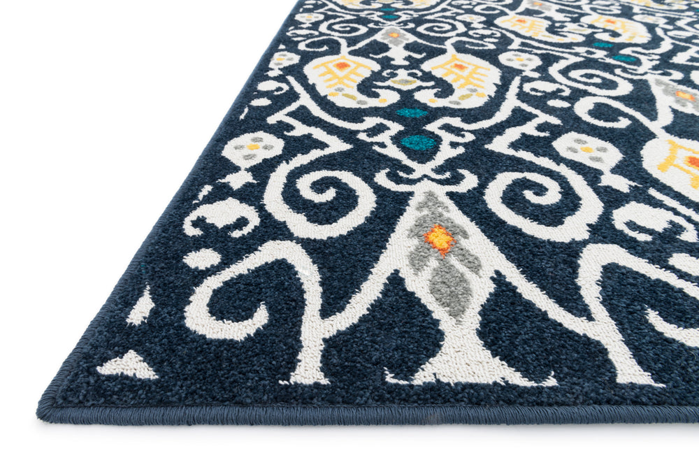 Loloi Catalina HCF07 Navy / Multi Area Rug Corner Feature
