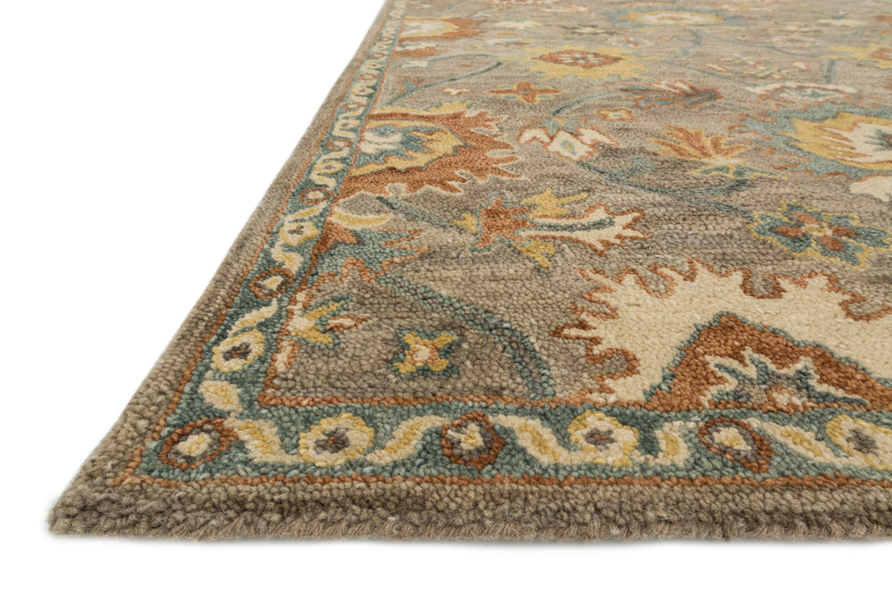 Loloi Underwood UN-01 Taupe / Blue Area Rug Corner Feature
