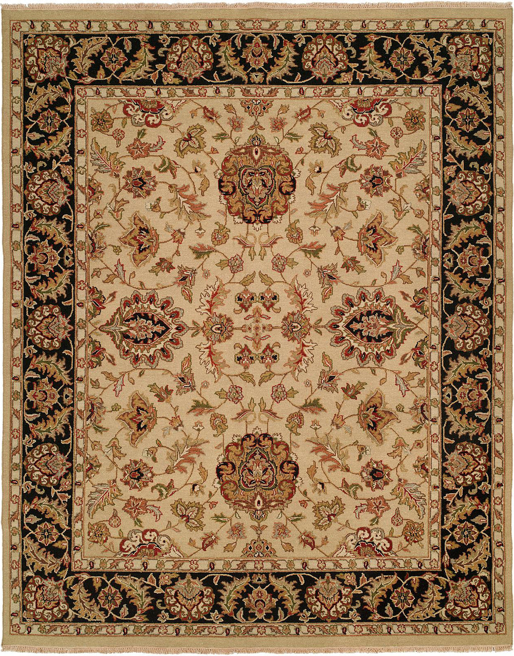 Kalaty Caspian CP-813 Ivory/Black Area Rug