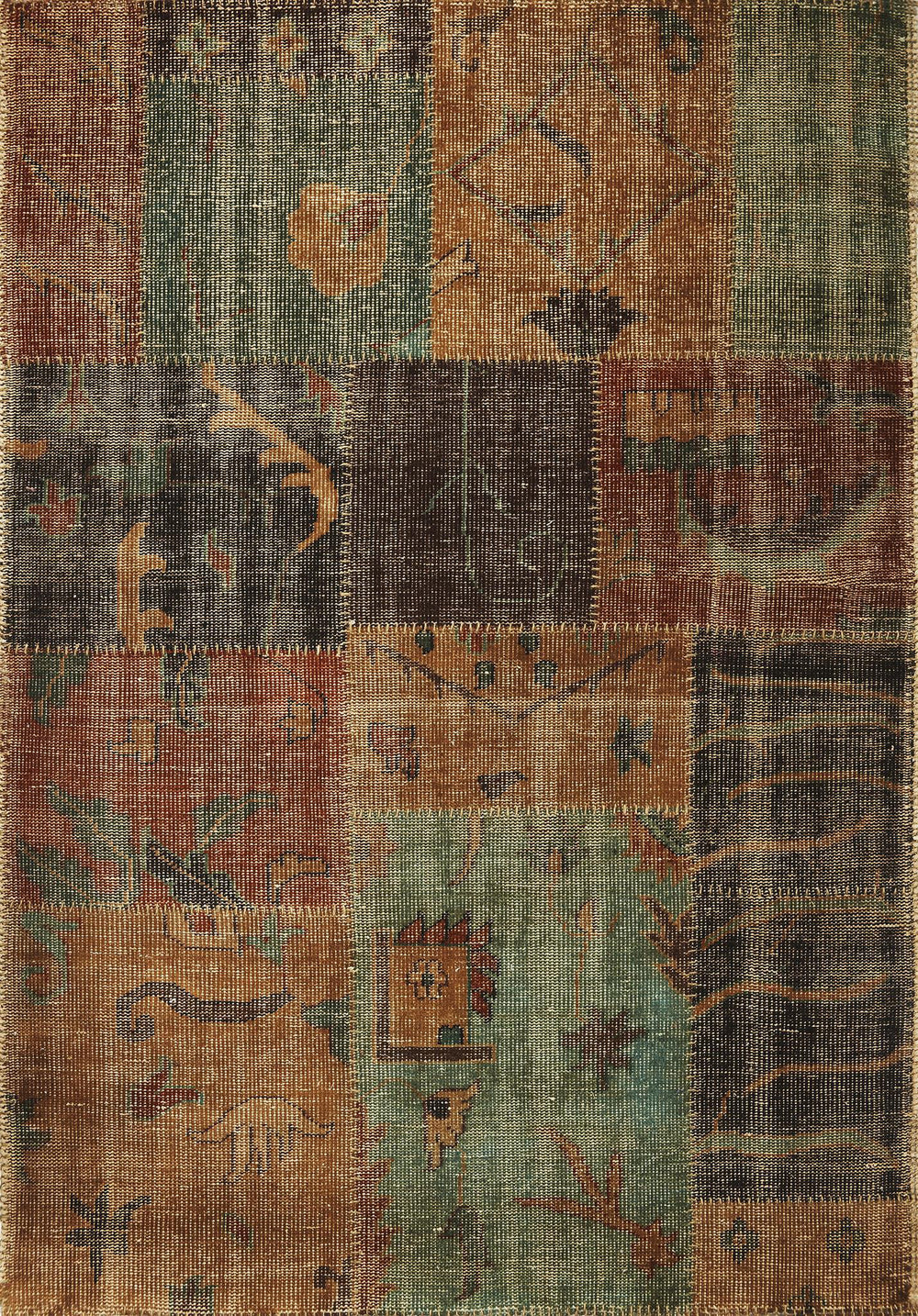 KAS Cypress 3725 Coffee/Teal Syria Area Rug
