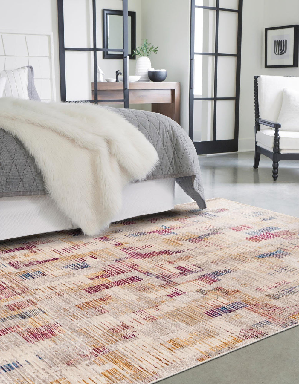Unique Loom Deepa T-DIPA7 Ivory Area Rug Rectangle Lifestyle Image Feature