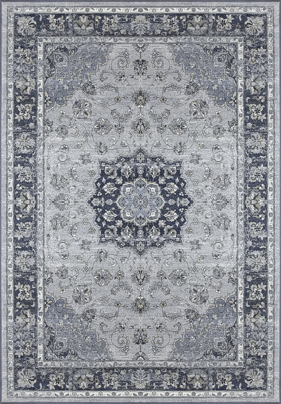 Dynamic Rugs Ancient Garden 57559 Silver/Blue Area Rug main image