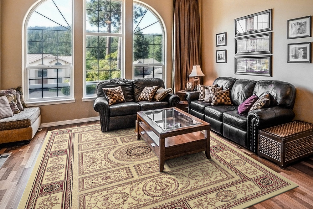 Dynamic Rugs Legacy 58021 Ivory Area Rug Room Scene Featured