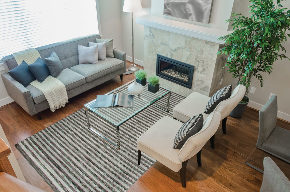 Dynamic Rugs Topaz 140051 Natural/Grey Area Rug Room Shot Feature