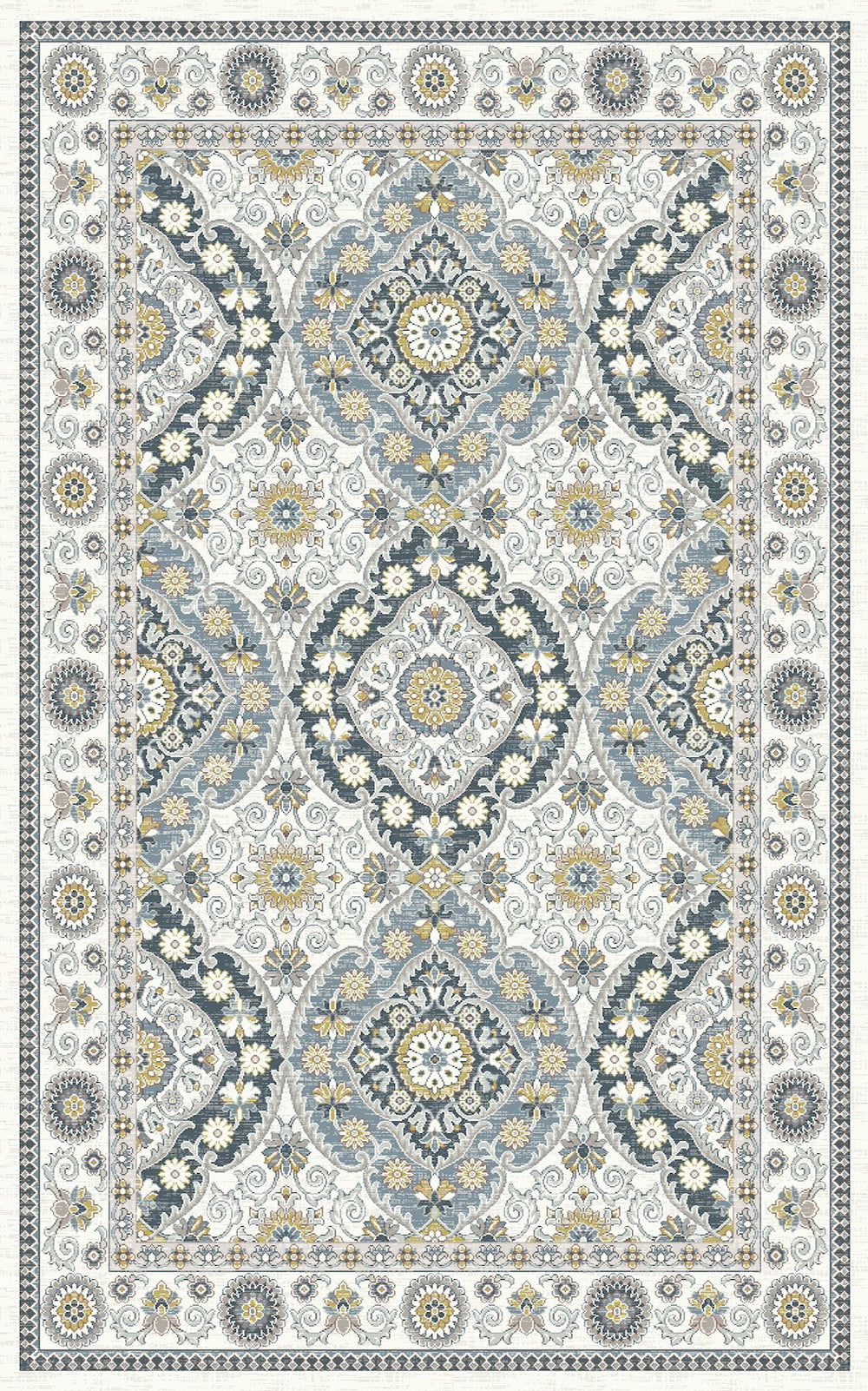 Dynamic Rugs Venice 1578 Cream/Blue Area Rug