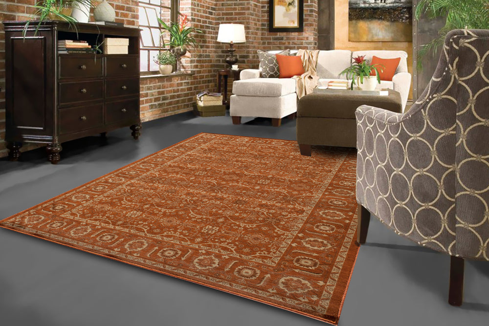 Momeni Encore EC-03 Paprika Area Rug Roomshot Feature