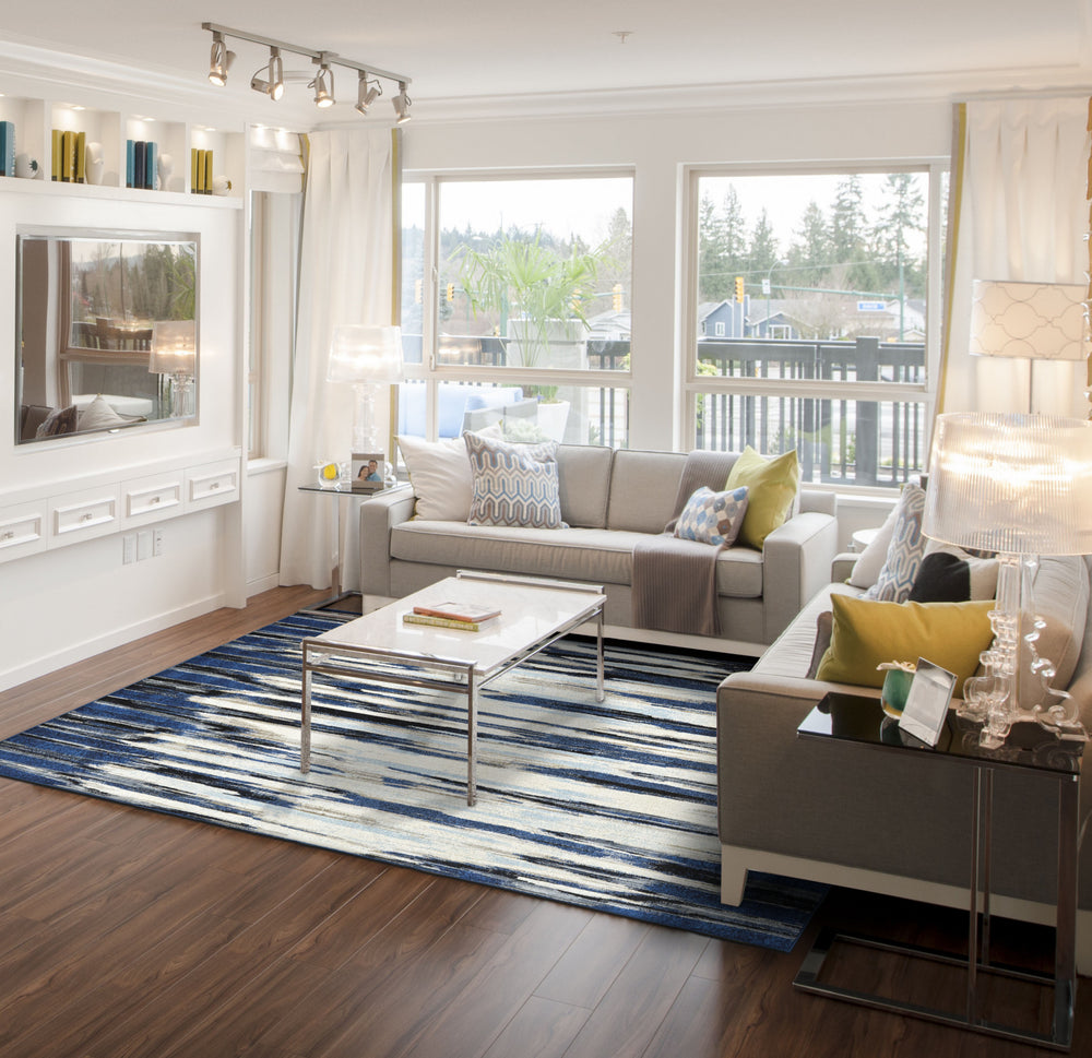 Feizy Milton 3468F Blue/Ivory Area Rug Lifestyle Image Feature