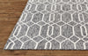 Feizy Belfort 8777F Gray/Ivory Area Rug Corner Image with Rug Pad