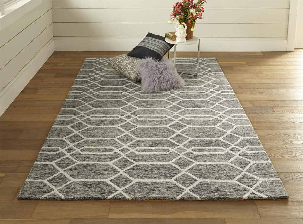 Feizy Belfort 8777F Gray/Ivory Area Rug Lifestyle Image Feature