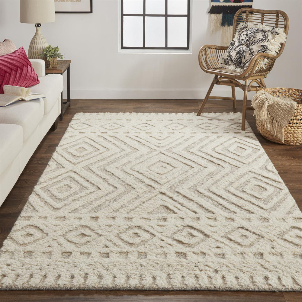 Feizy Anica 8010F Beige Area Rug Lifestyle Image Feature