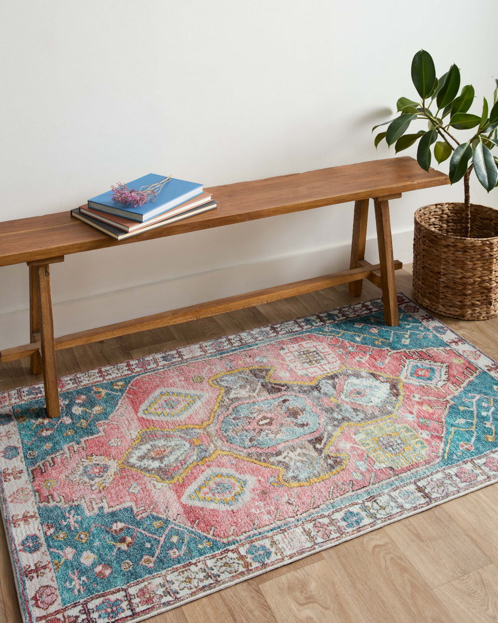 Loloi II Fiona B20331 Rust/Green Area Rug Lifestyle Image Feature