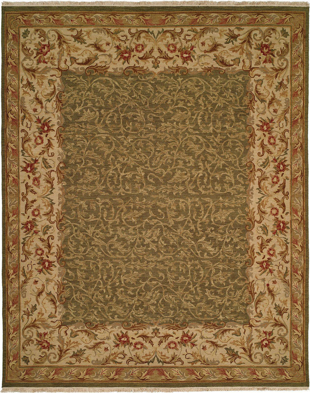 Kalaty Florence FR-631 Green/Ivory Area Rug