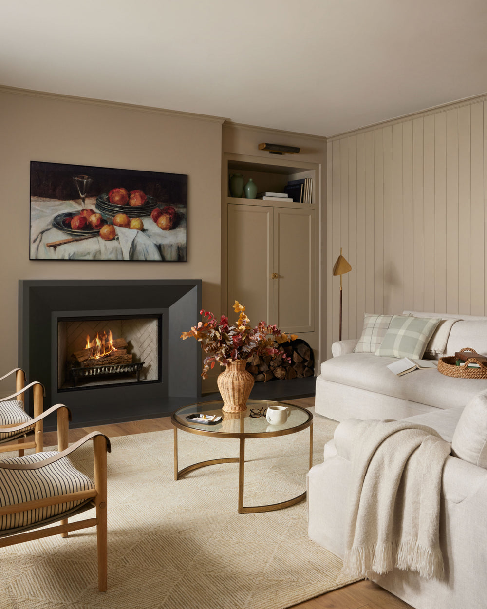 Chris Loves Julia x Loloi Francis FRA-04 Natural/Pebble Area Rug Lifestyle Image Feature