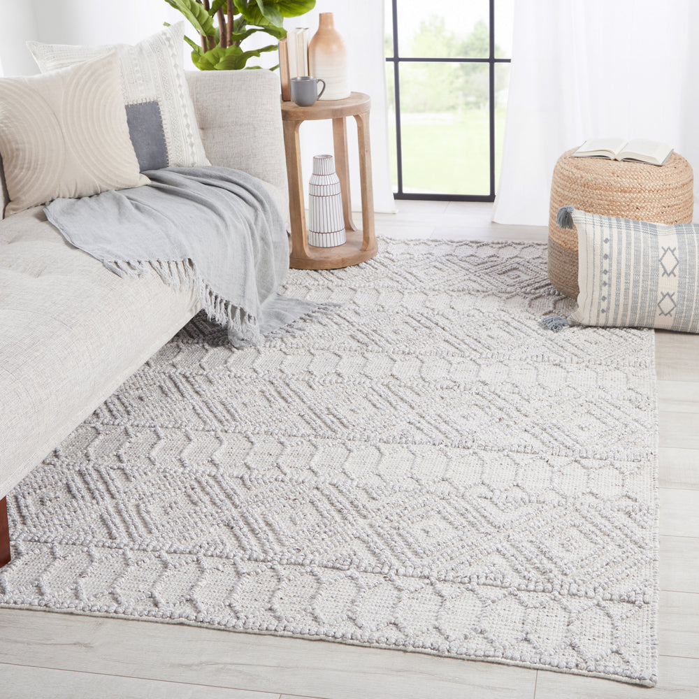 Jaipur Living Cosette Ismene COE02 Light Gray/White Area Rug Lifestyle Image Feature