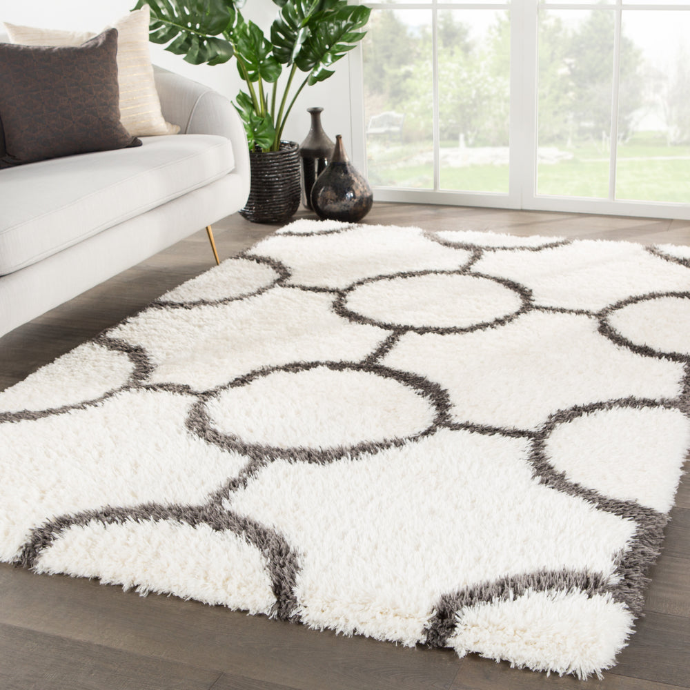 Jaipur Living Intermix Vita INT02 Ivory/Dark Gray Area Rug Lifestyle Image Feature