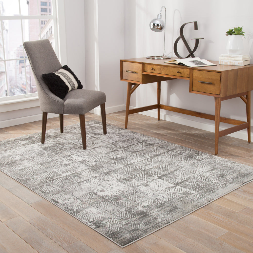 Jaipur Living Masonic Valentino MAC08 Dark Gray Area Rug Lifestyle Image Feature