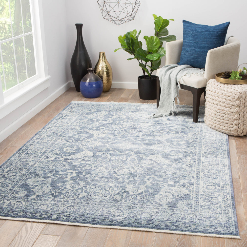 Jaipur Living Serena Lumineer SRN03 Blue/White Area Rug Lifestyle Image Feature