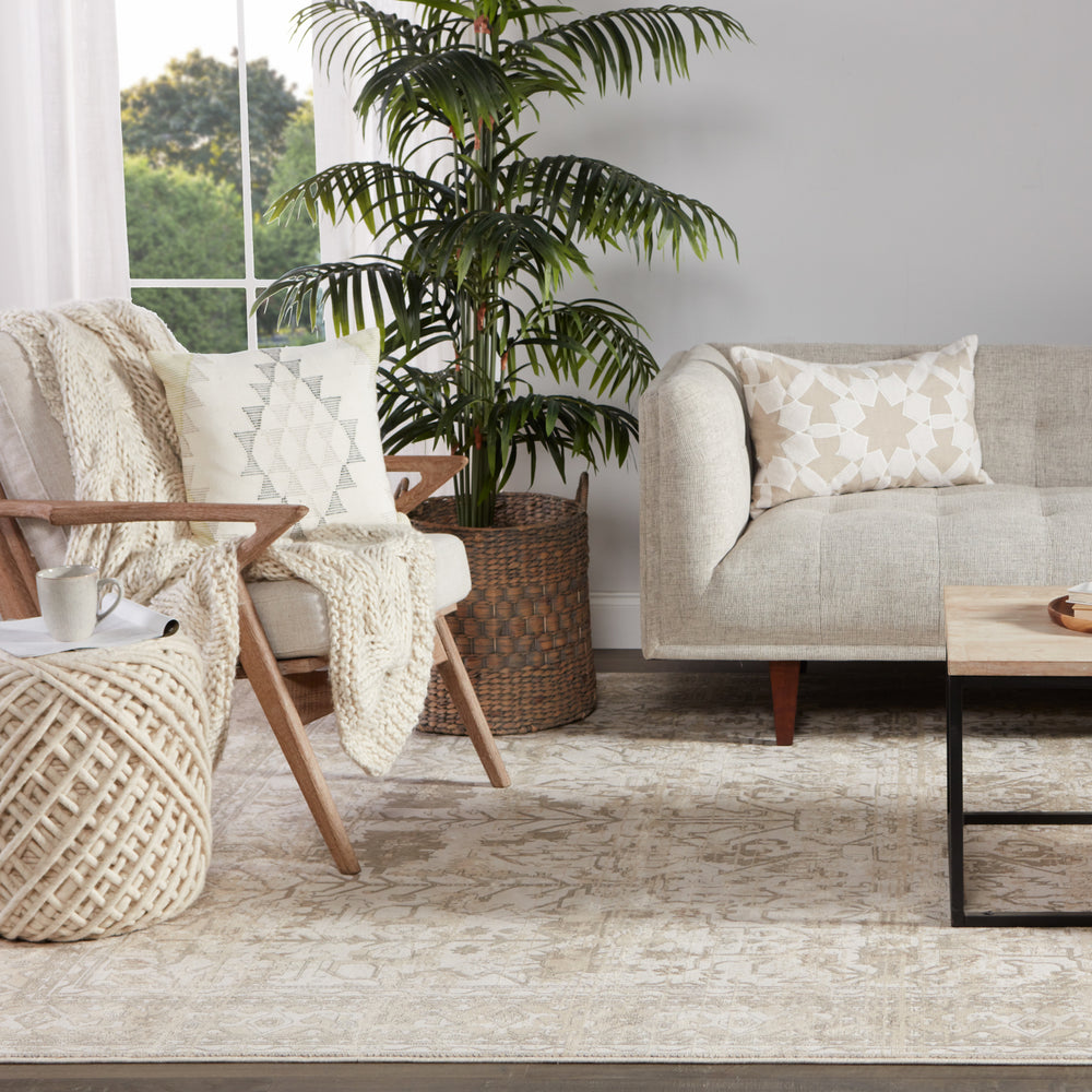 Jaipur Living Vienne Valentin VNE05 Cream/Light Gray Area Rug Room Scene Featured
