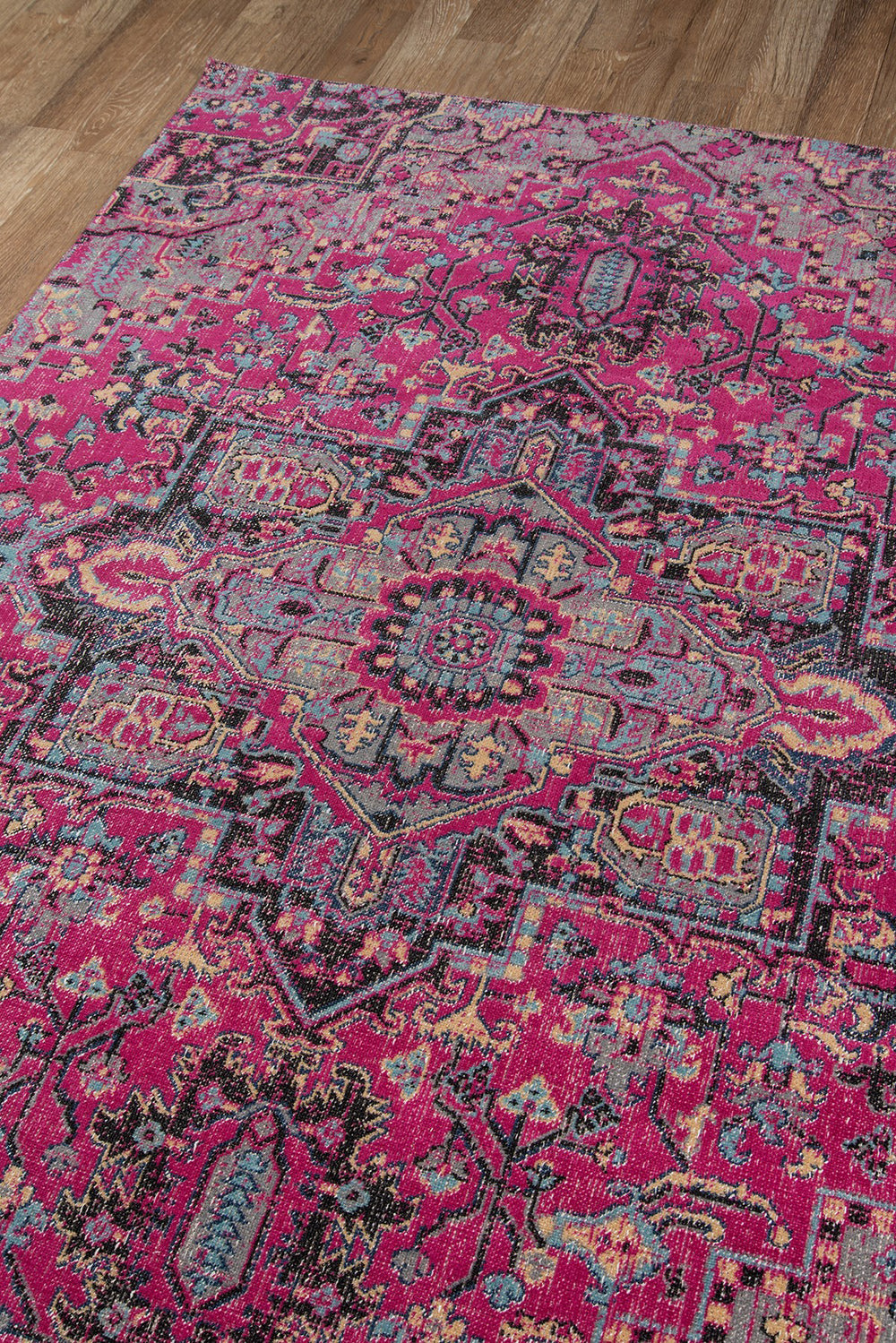 Momeni Jewel JW-03 Pink Area Rug Corner Image Feature