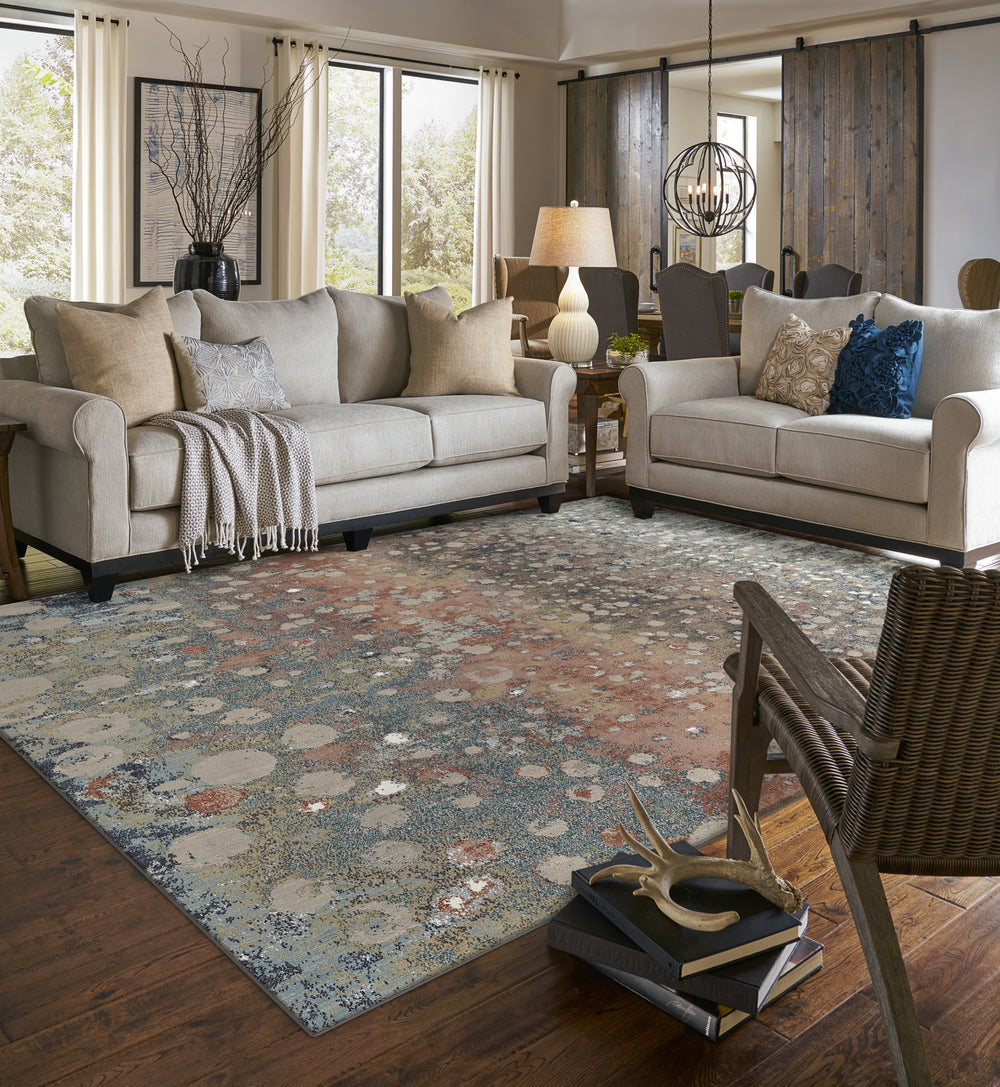 Karastan Soiree Torrent Rose Gold Area Rug Room Scene Featured