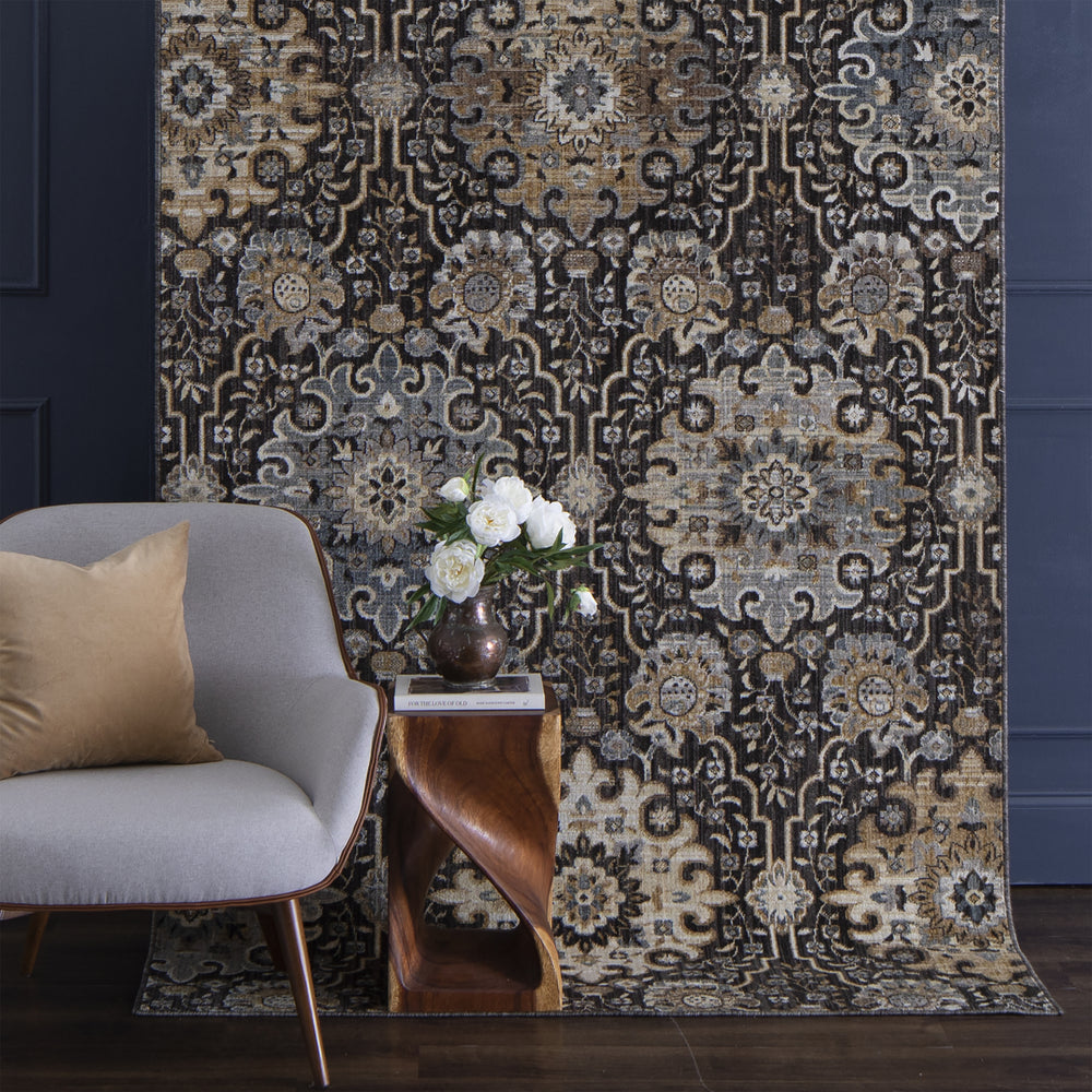 Karastan Relic Caral Black Area Rug Room Scene Featured