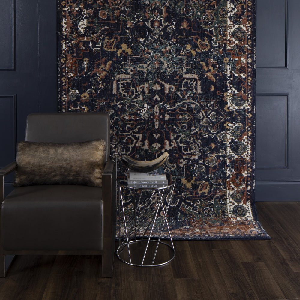Karastan Soiree Damascus Indigo Area Rug Room Scene Featured