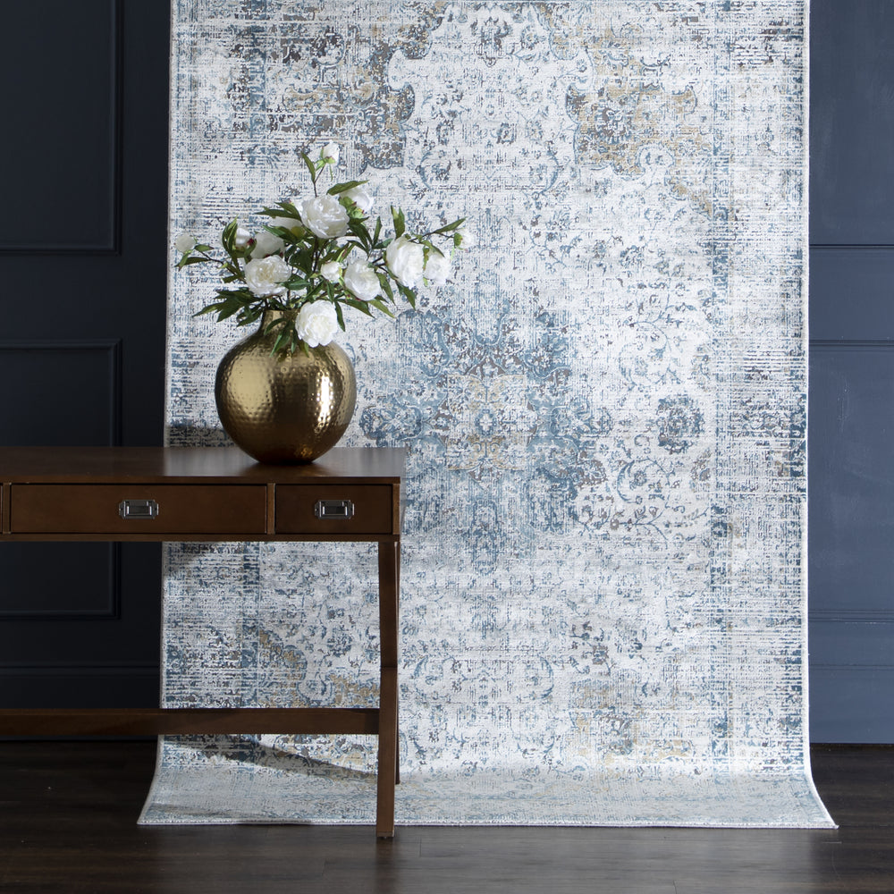 Karastan Tryst Dorset Blue Area Rug Room Scene Featured