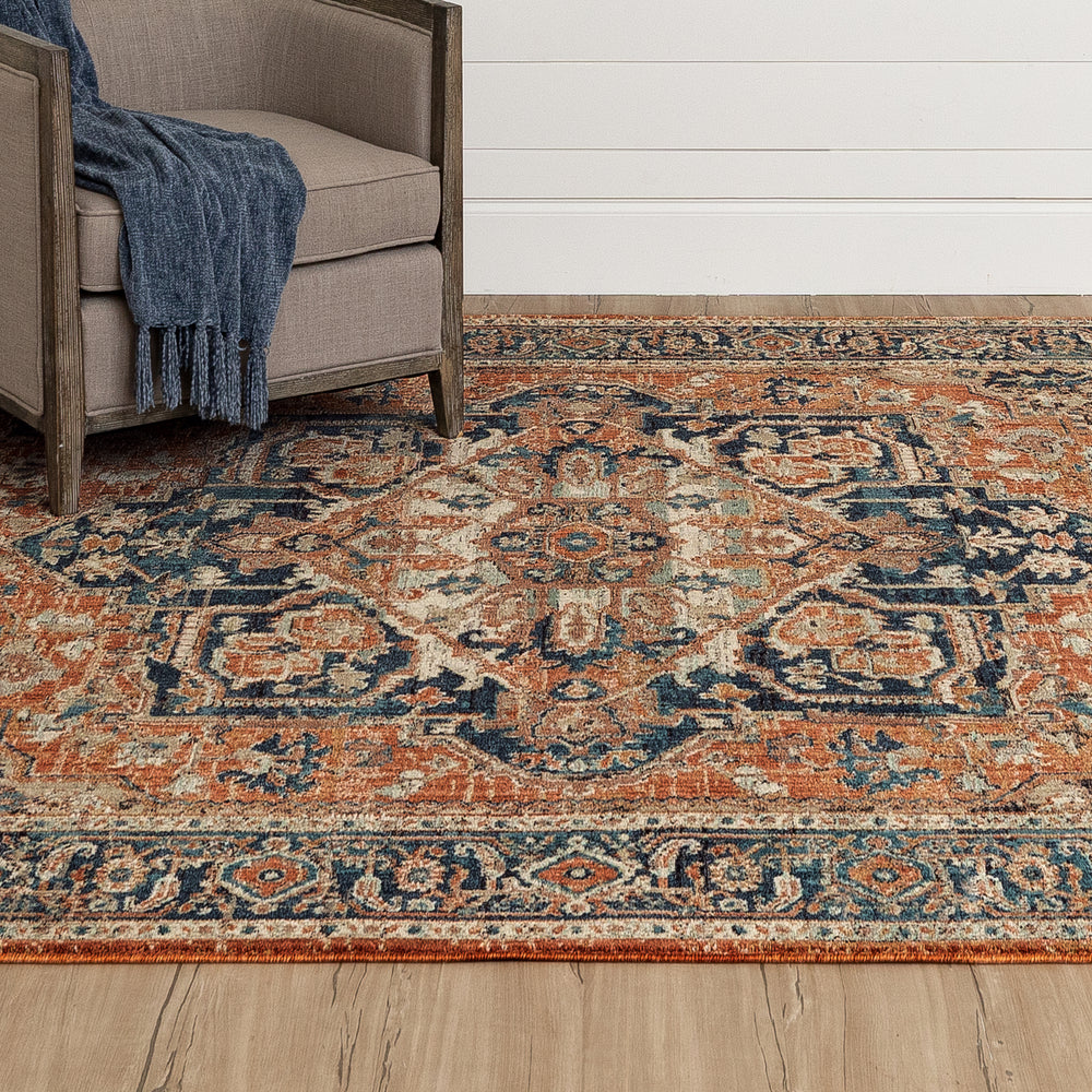 Karastan Estate Grasmere Coral Area Rug Lifestyle Image Feature