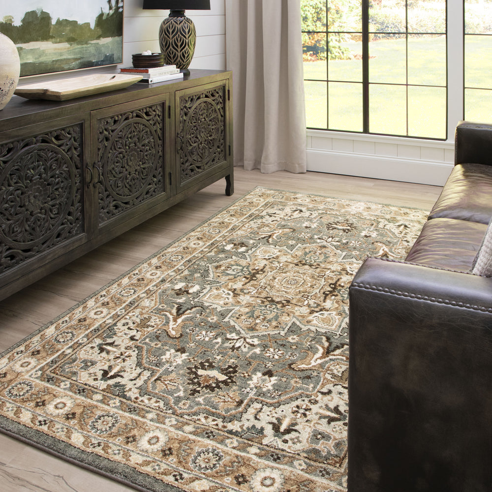 Karastan Euphoria Rhodes Ash Grey Area Rug Room Scene Featured