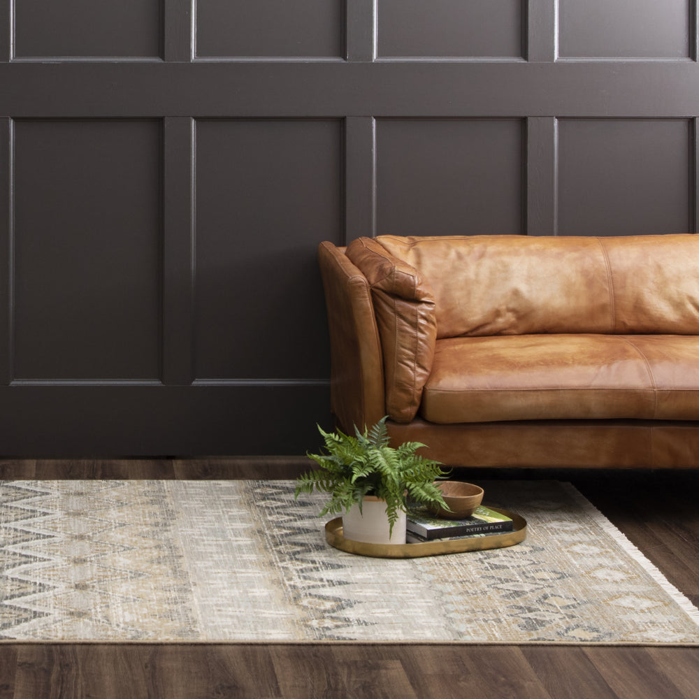 Karastan Titanium Transcendent Gray Area Rug Room Scene Featured