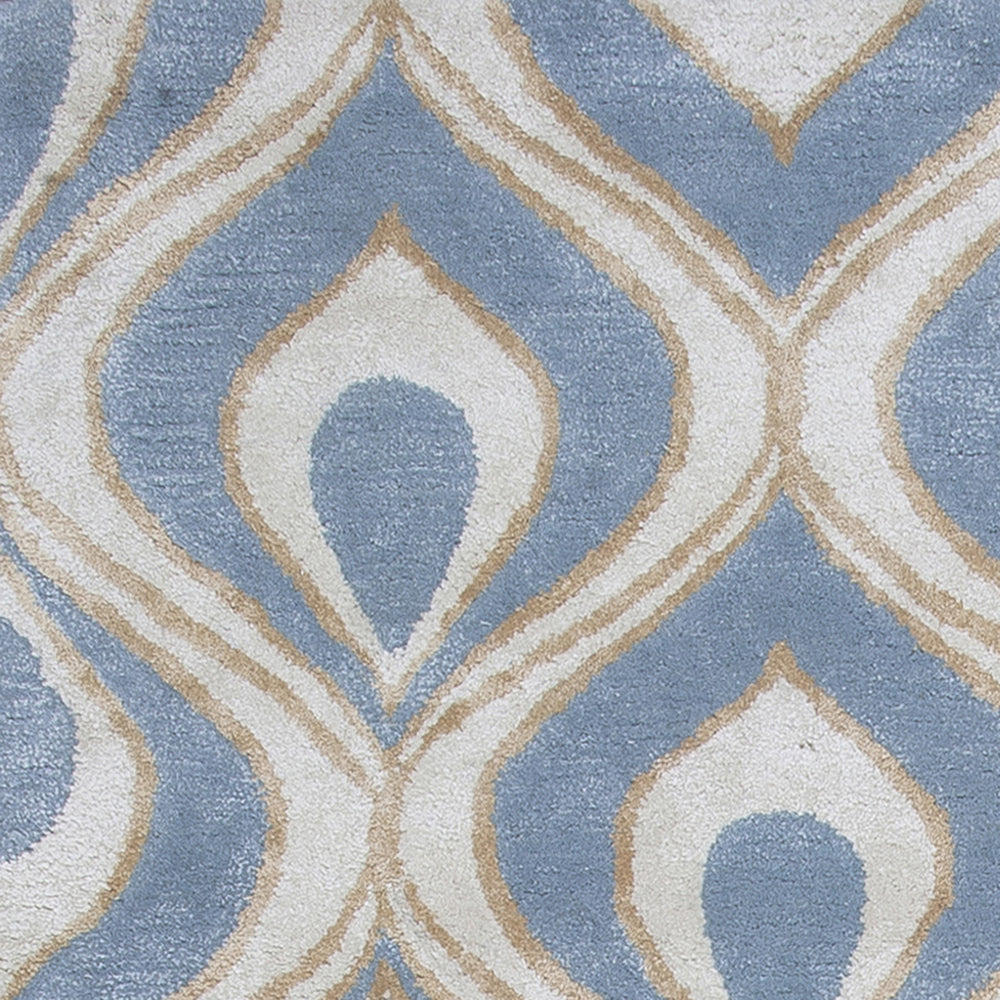 KAS Home 1019 Blue Eye Of The Peacock Area Rug by Bob Mackie Lifestyle Image Feature