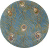 KAS Catalina 0739 Blue Peacock Feathers Area Rug Round Image