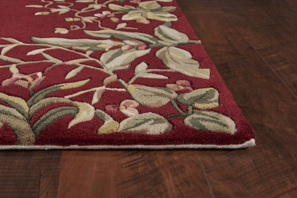 KAS Emerald 9017 Ruby Tropical Border Area Rug Lifestyle Image Feature