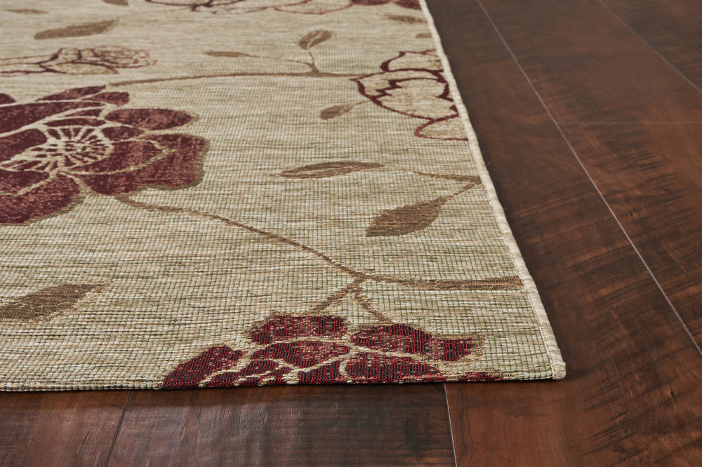 KAS Horizon 5709 Sage Green Flora Area Rug Runner Image Feature