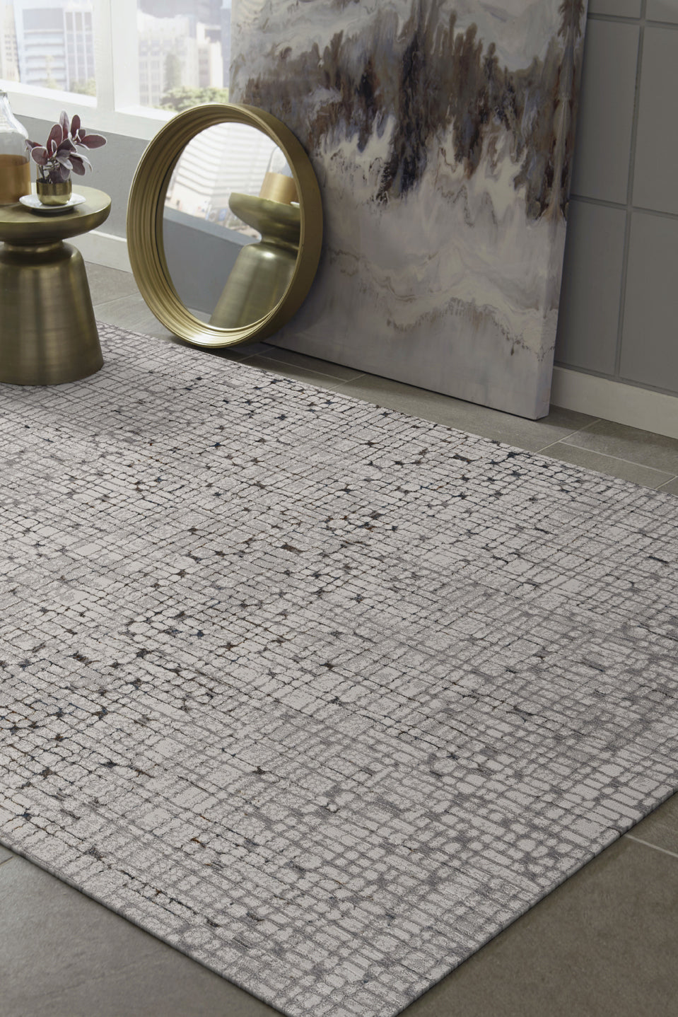 KAS Inspire 7505 Grey Tribeca Area Rug Lifestyle Image Feature