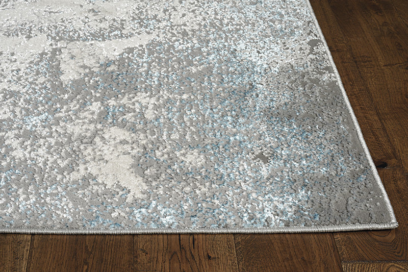 KAS Luna 7131 Silver/Blue Natural Area Rug Lifestyle Image Feature