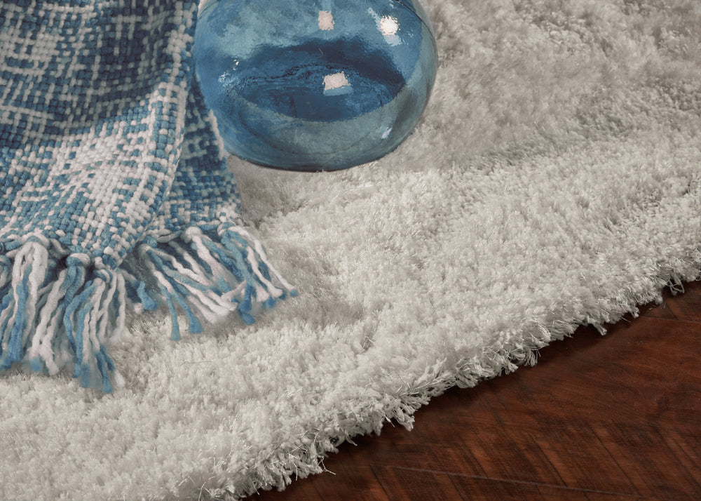KAS Luxe 1903 Winter White Area Rug Corner Image Feature