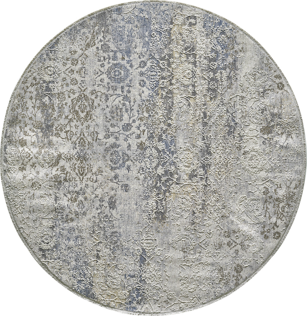 KAS Preston 8107 Ivory Blue Peyton Area Rug Lifestyle Image Feature