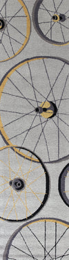 KAS Sonesta 2035 Grey Wheels In Motion Area Rug Corner Image