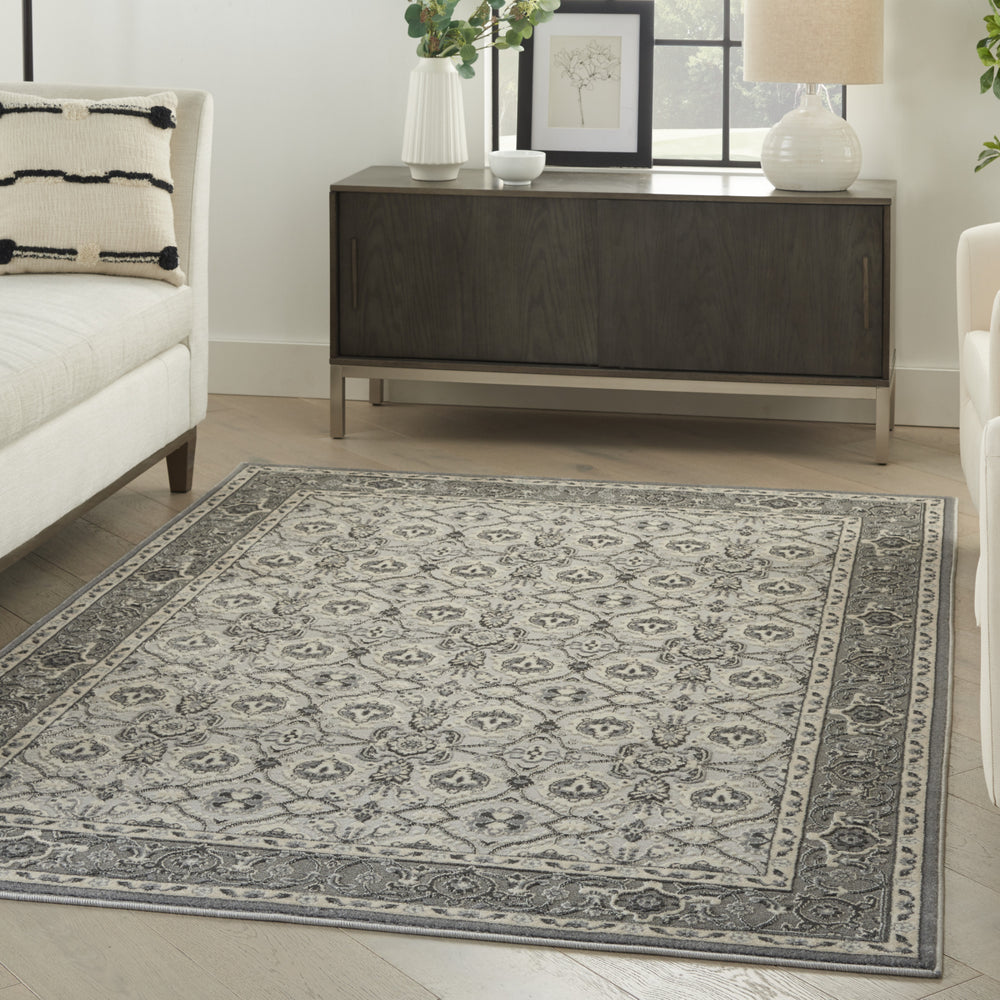 Nourison Grand Villa KI83 Grey Area Rug by Kathy Ireland Room Scene Feature