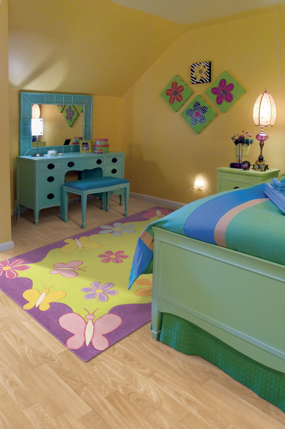 KAS Kidding Around 0421 Springtime Fun Area Rug Round Image Feature