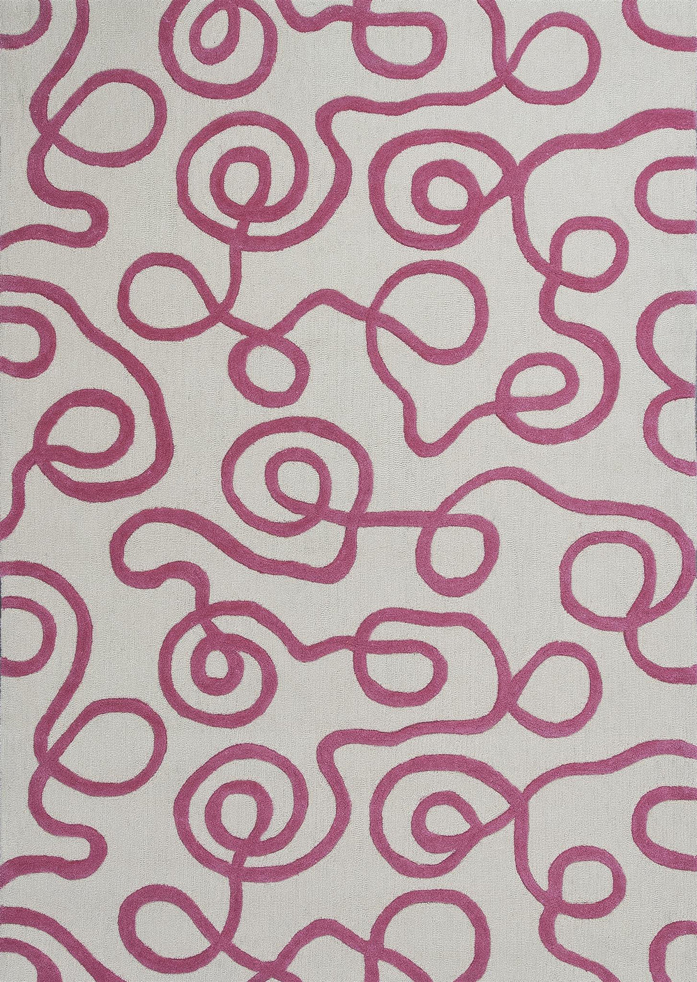 KAS Kozy Kids 0555 Ivory/Pink Ribbon Curls Area Rug