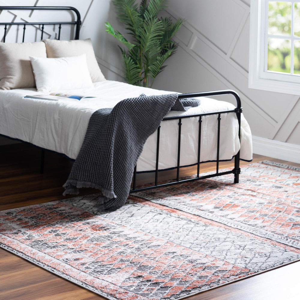 Unique Loom Leipzig T-LPZG6 Salmon Area Rug Rectangle Lifestyle Image Feature