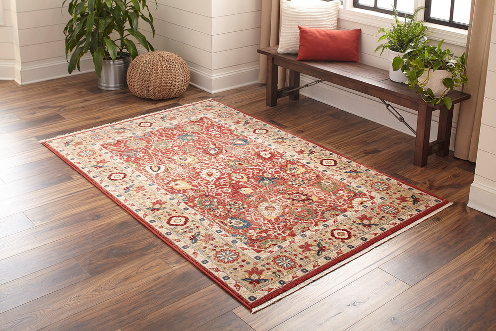 Momeni Lenox LE-04 Red Area Rug Lifestyle Image Feature
